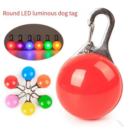 Led luminoso collar de perro gato colgante brillante encanto luces de colores de seguridad para la noche caminar collar de mascotas Suministros Accesorio