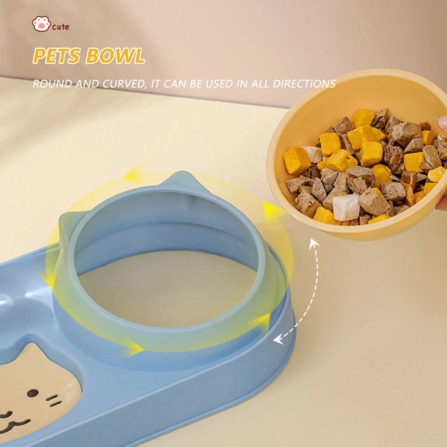 Cuenco de Gato, alimentador automático, cuenco de comida para perros con fuente de agua, cuenco doble para beber, cuencos con soporte elevado para gatos